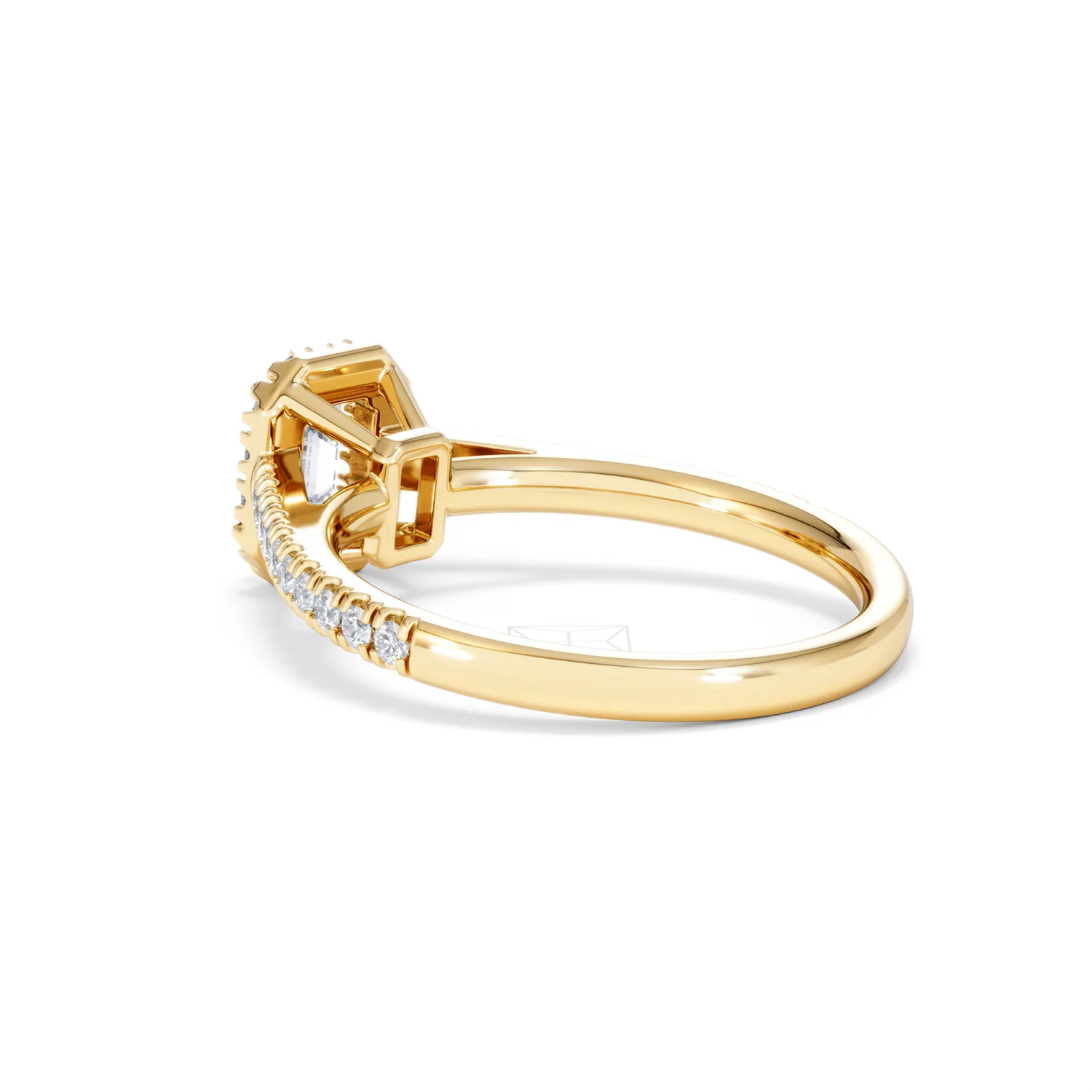 Annabelle Lab Diamond Halo Engagement Ring in 18K Gold 1ct F/VS1 - Image 58