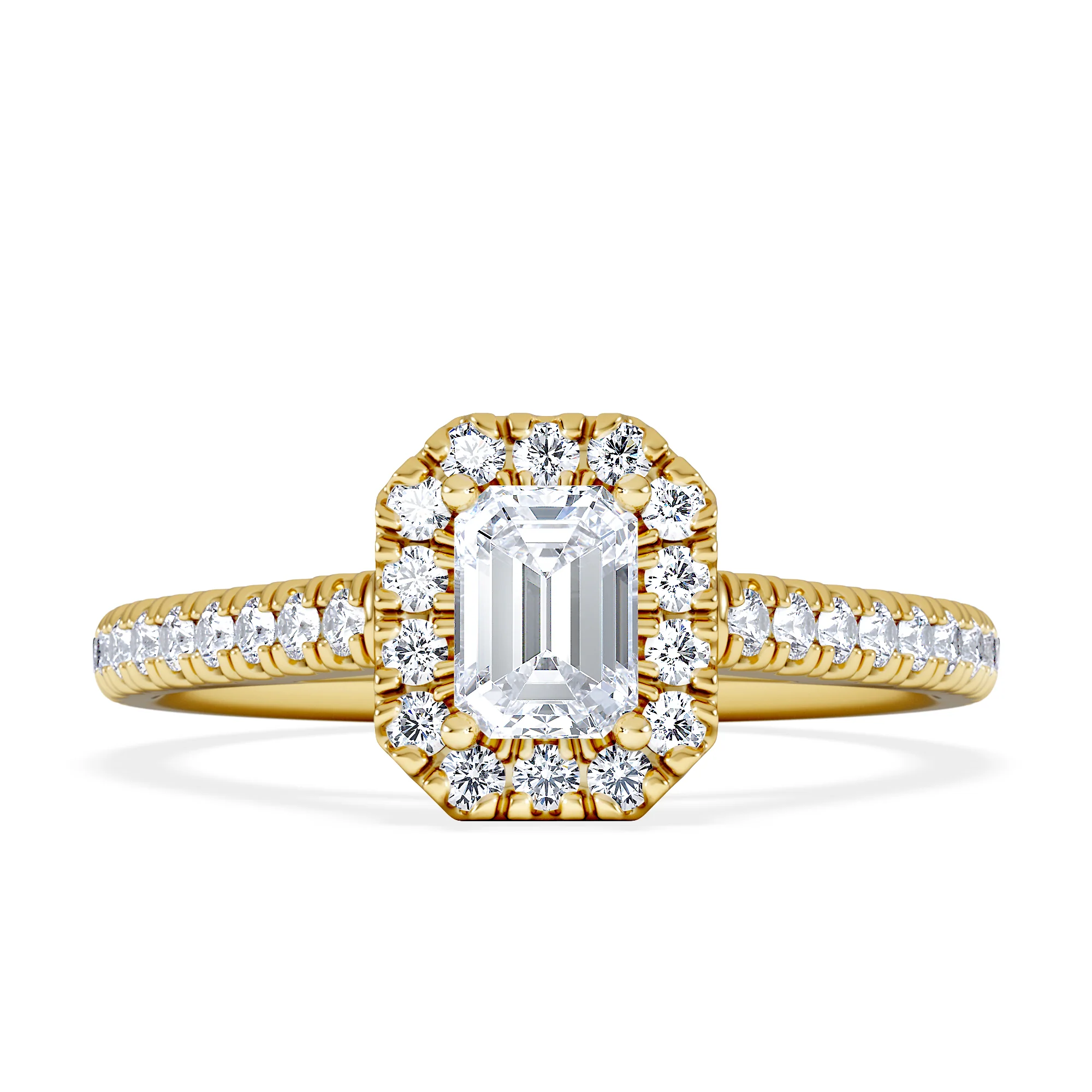 Annabelle Lab Diamond Halo Engagement Ring in 18K Gold 1ct F/VS1 - Image 6