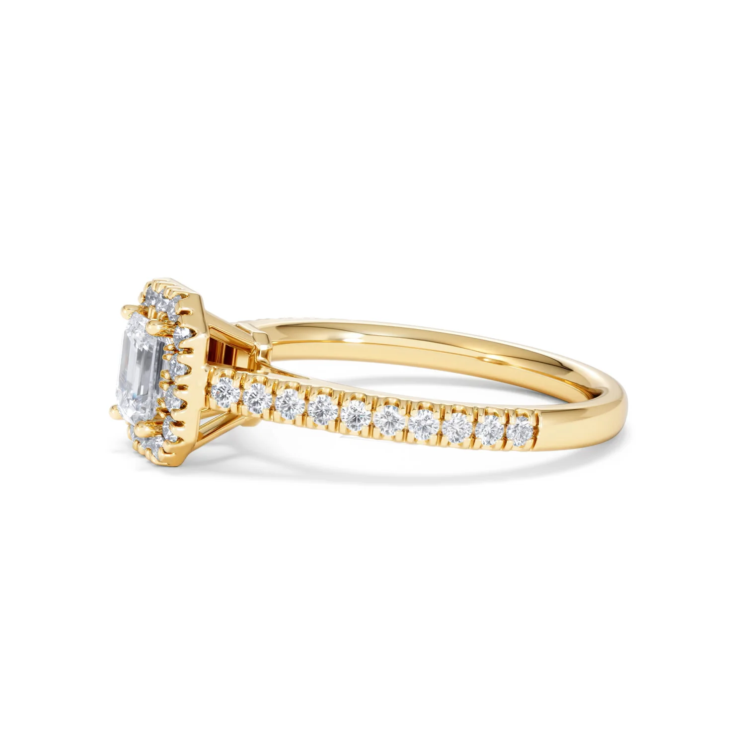 Annabelle Lab Diamond Halo Engagement Ring in 18K Gold 1ct F/VS1 - Image 73