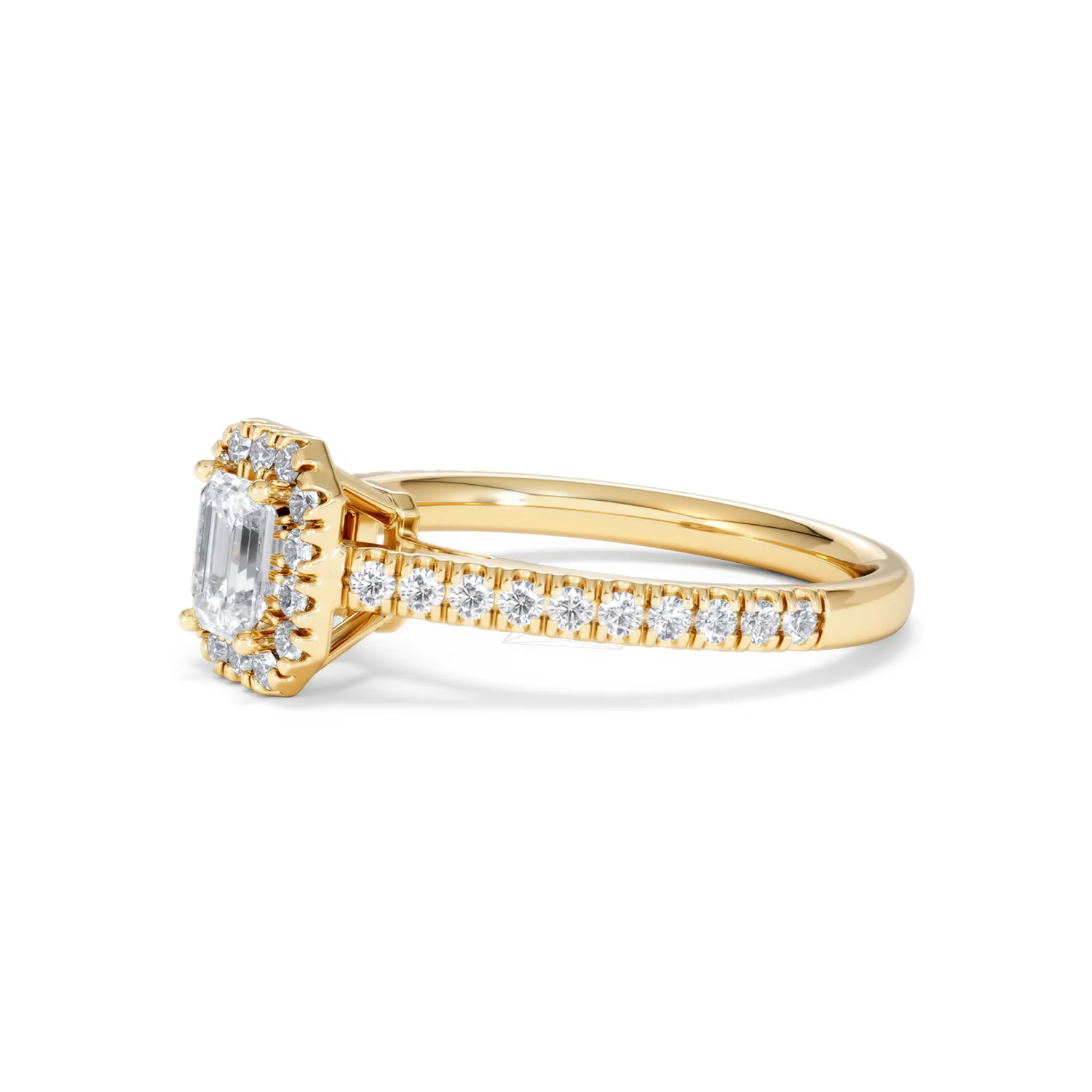 Annabelle Lab Diamond Halo Engagement Ring in 18K Gold 1ct F/VS1 - Image 75