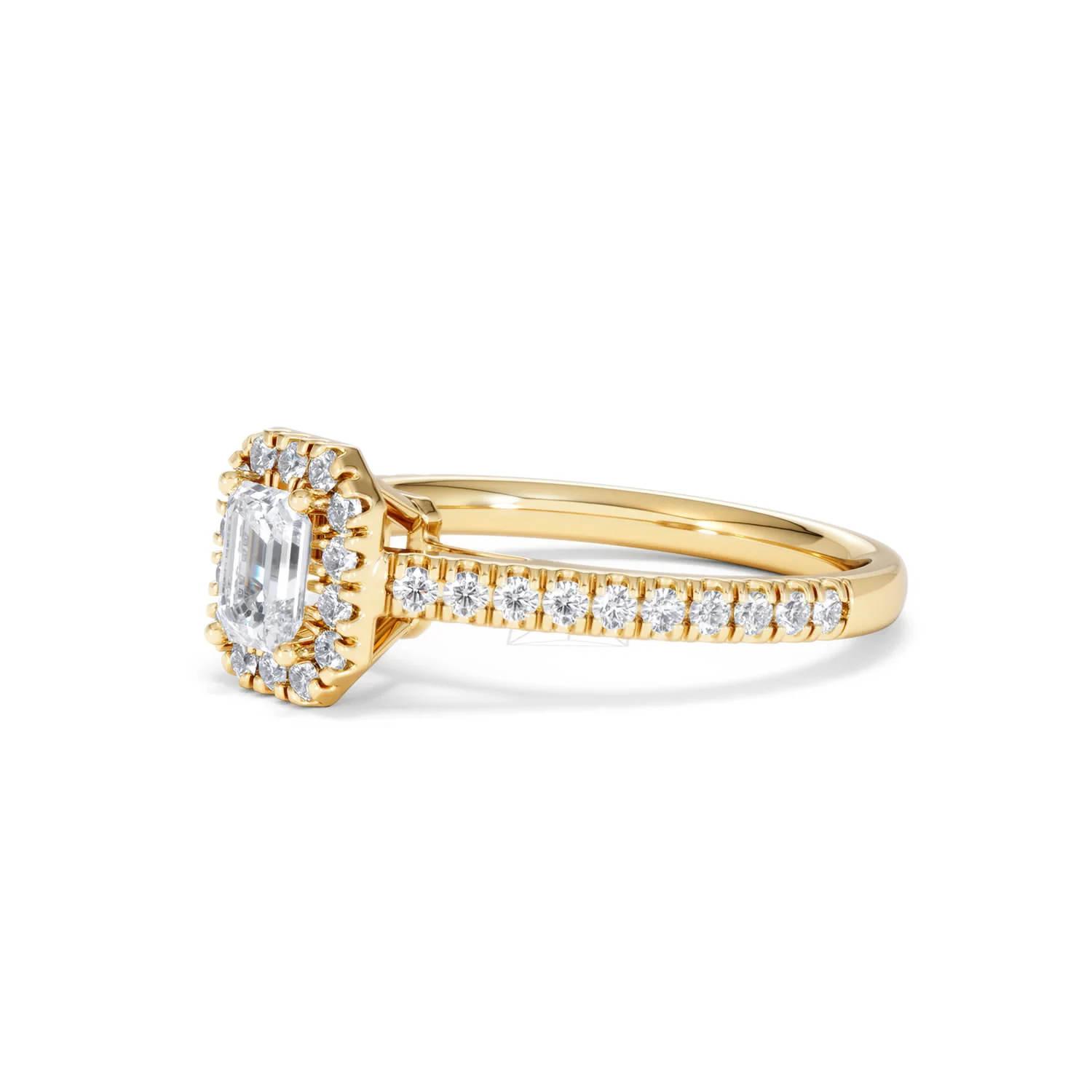 Annabelle Lab Diamond Halo Engagement Ring in 18K Gold 1ct F/VS1 - Image 77