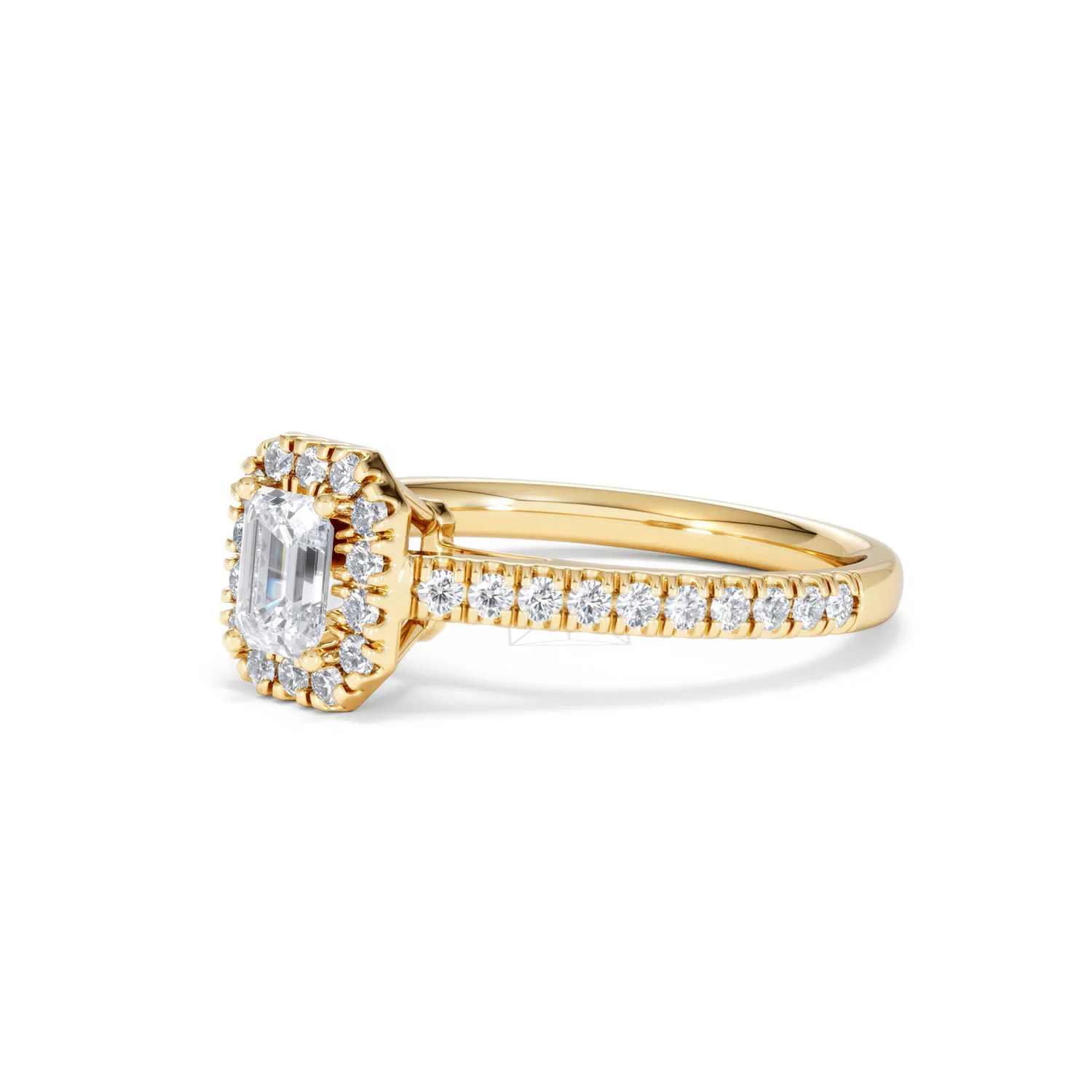 Annabelle Lab Diamond Halo Engagement Ring in 18K Gold 1ct F/VS1 - Image 78