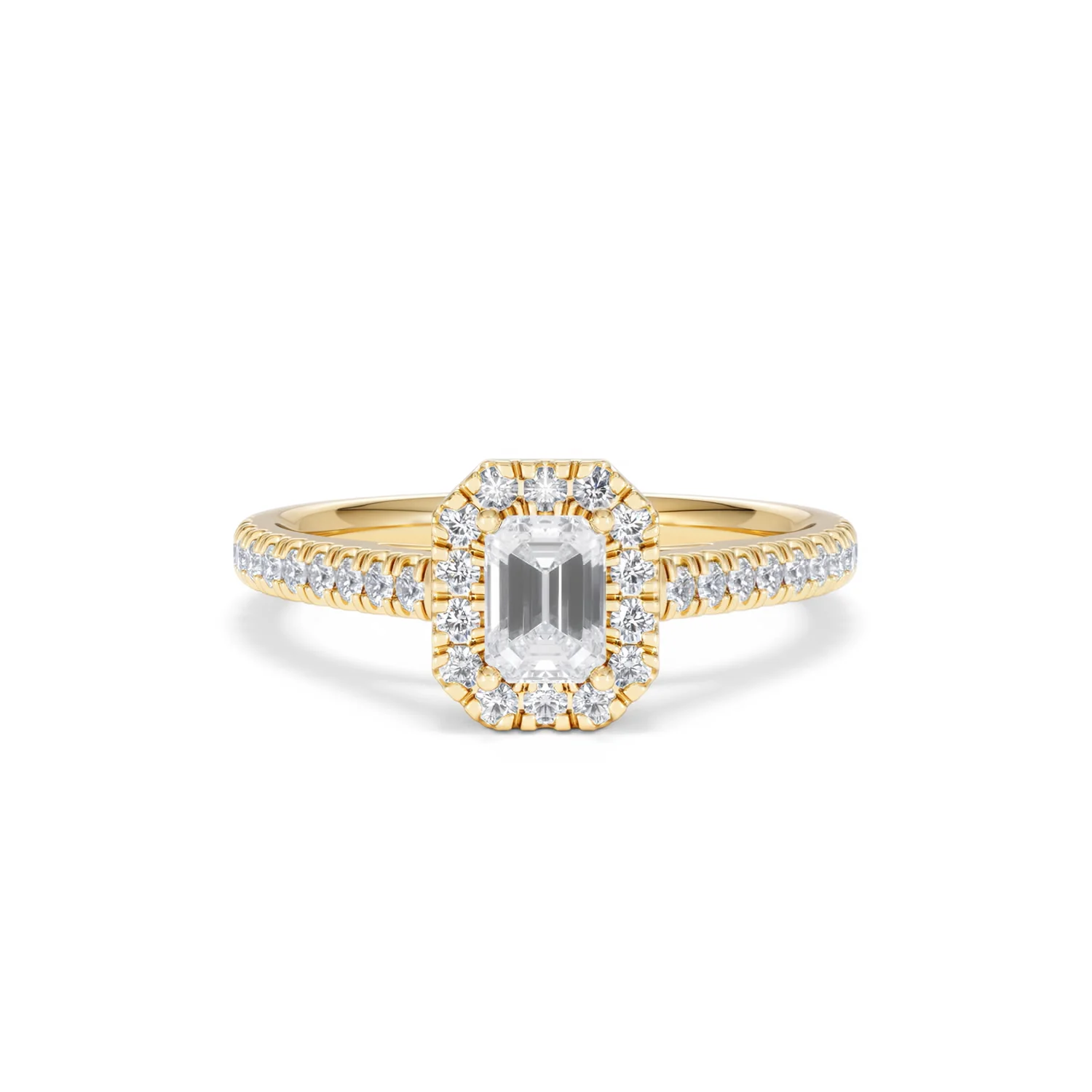 Annabelle Lab Diamond Halo Engagement Ring in 18K Gold 1ct F/VS1 - Image 8