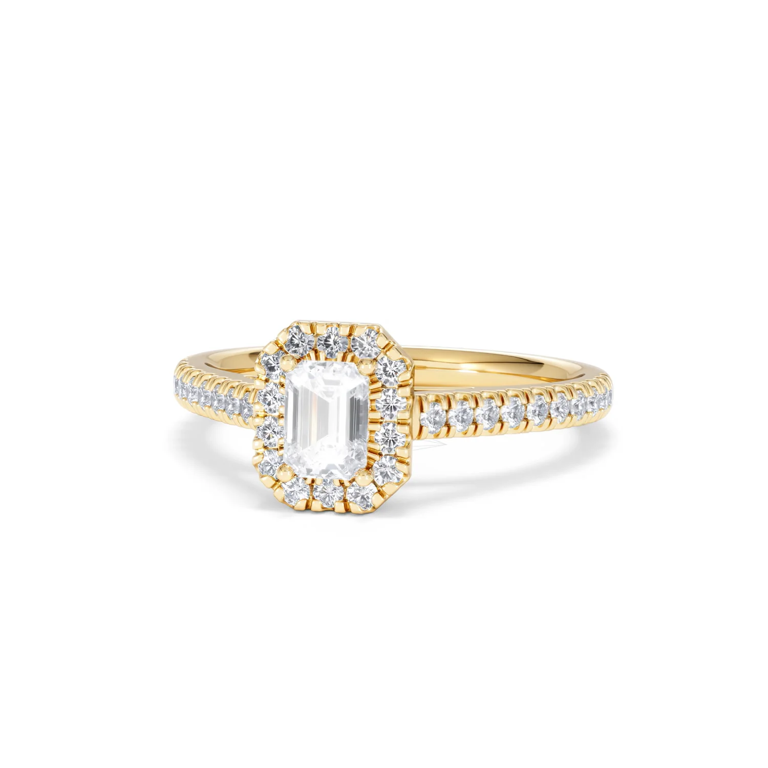 Annabelle Lab Diamond Halo Engagement Ring in 18K Gold 1ct F/VS1 - Image 85