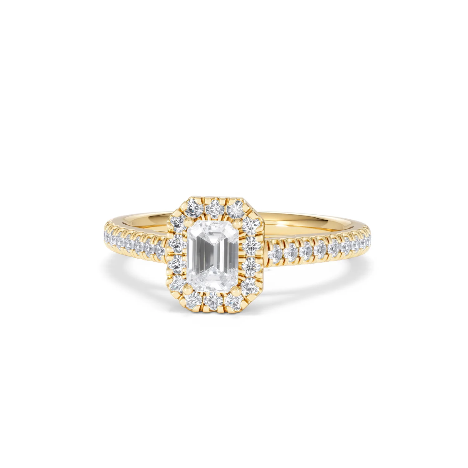 Annabelle Lab Diamond Halo Engagement Ring in 18K Gold 1ct F/VS1 - Image 86