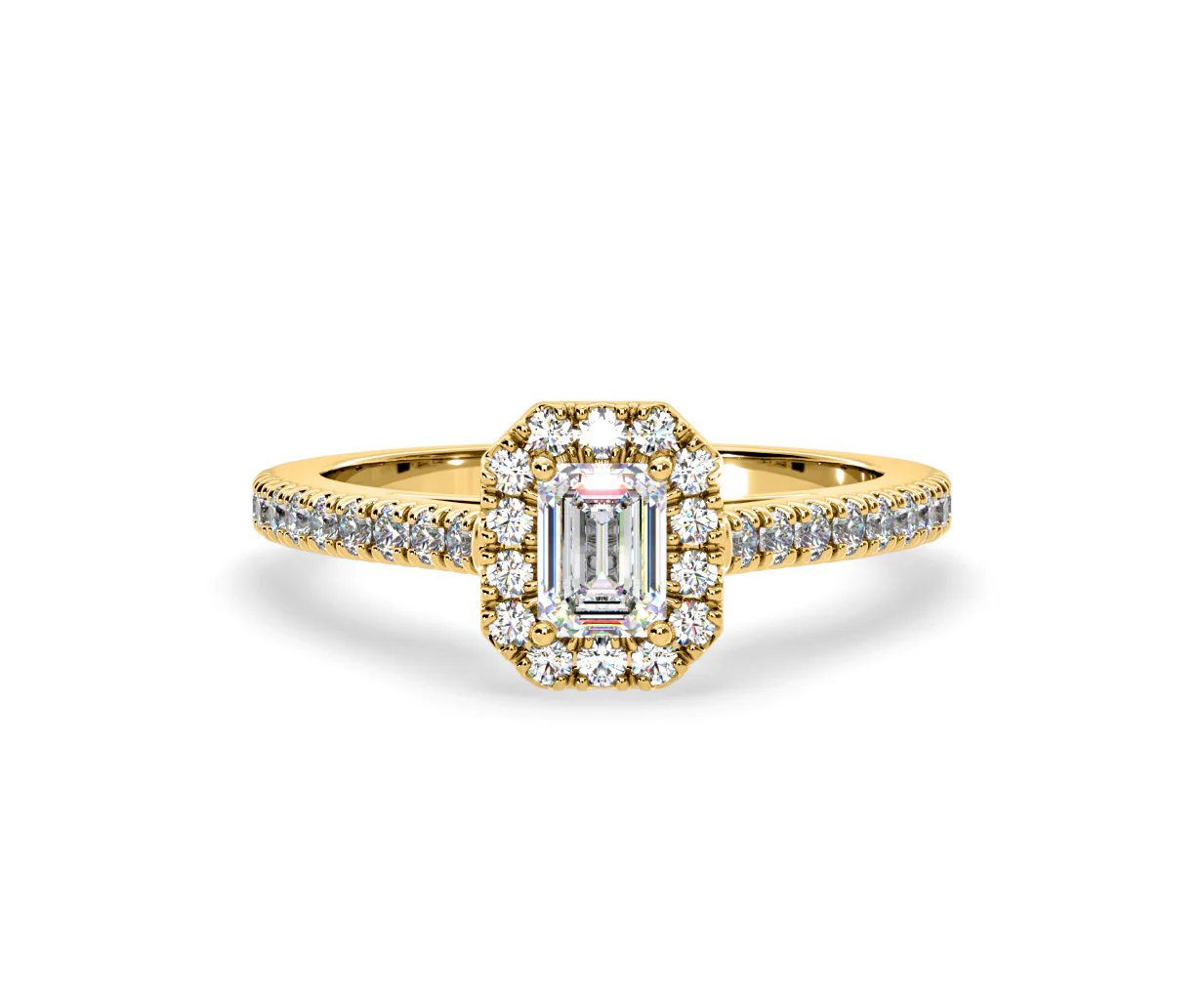 Annabelle Lab Diamond Halo Engagement Ring in 18K Gold 1ct F/VS1 - Image 88