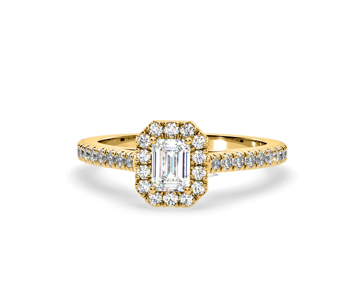 Annabelle Lab Diamond Halo Engagement Ring in 18K Gold 1ct F/VS1 - Image 89