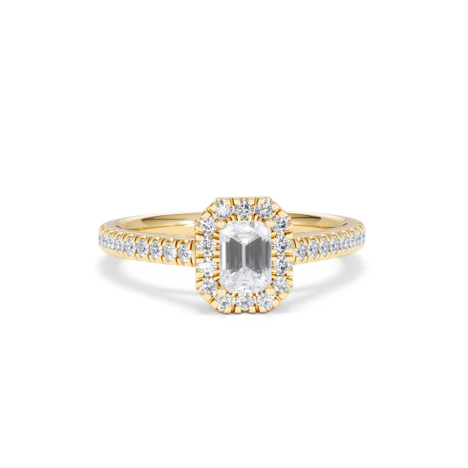 Annabelle Lab Diamond Halo Engagement Ring in 18K Gold 1ct F/VS1 - Image 9