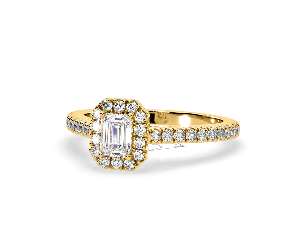 Annabelle Lab Diamond Halo Engagement Ring in 18K Gold 1ct F/VS1 - Image 92