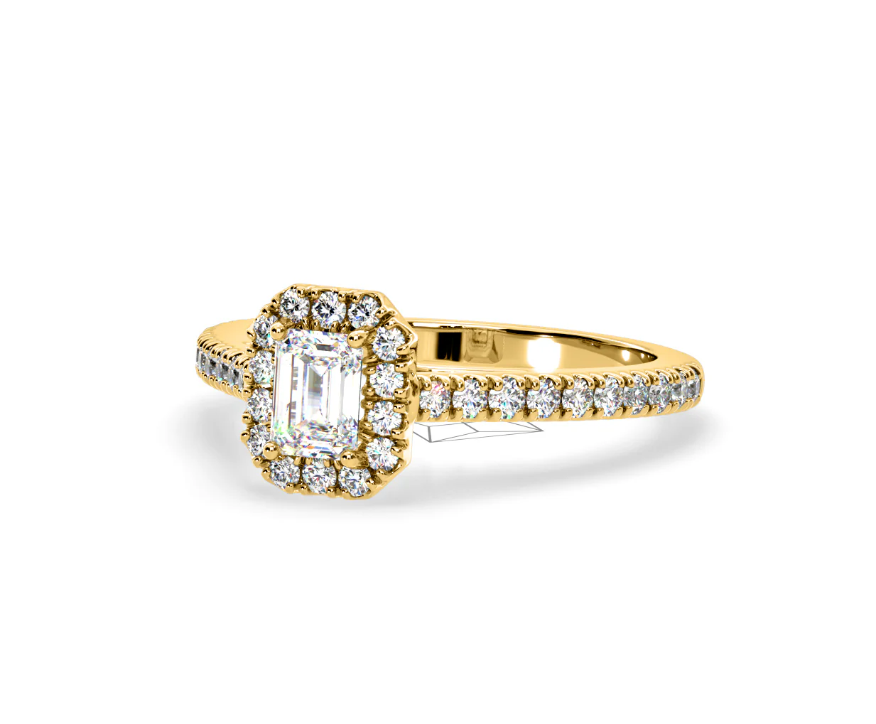 Annabelle Lab Diamond Halo Engagement Ring in 18K Gold 1ct F/VS1 - Image 93