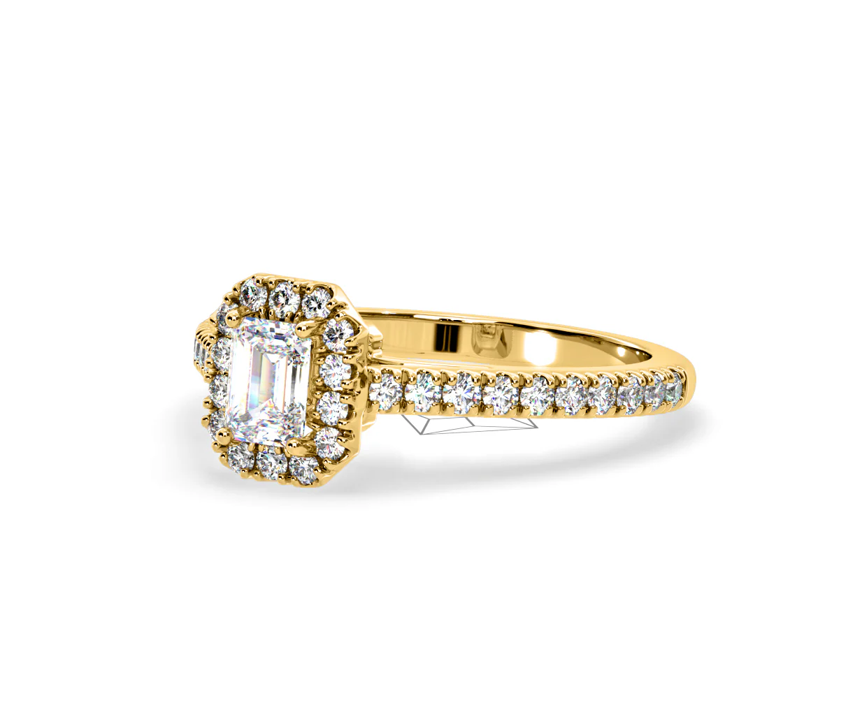 Annabelle Lab Diamond Halo Engagement Ring in 18K Gold 1ct F/VS1 - Image 95