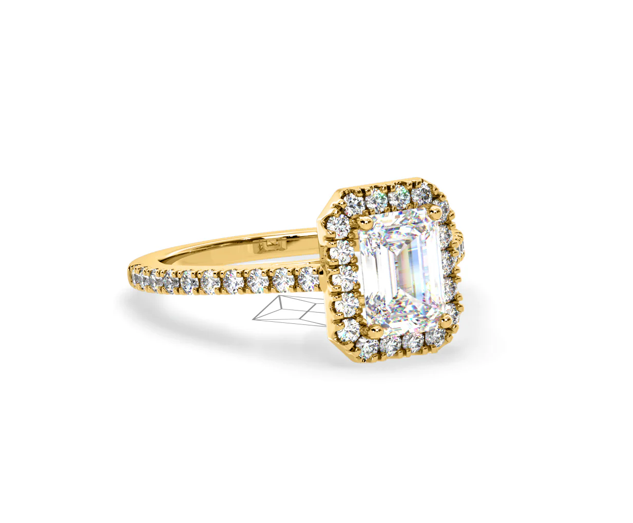 Annabelle Lab Diamond Halo Engagement Ring in 18K Gold 2.15ct F/VS1 - Image 160
