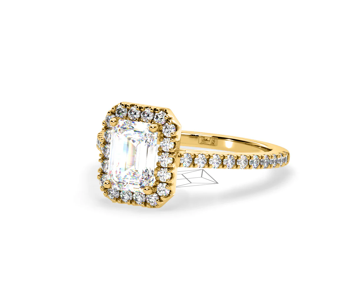 Annabelle Lab Diamond Halo Engagement Ring in 18K Gold 2.15ct F/VS1 - Image 93