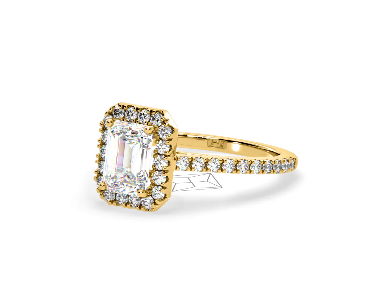 Annabelle Lab Diamond Halo Engagement Ring in 18K Gold 2.15ct F/VS1 - Image 94