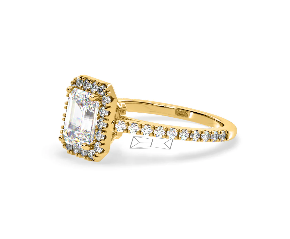 Annabelle Lab Diamond Halo Engagement Ring in 18K Gold 2.15ct F/VS1 - Image 98