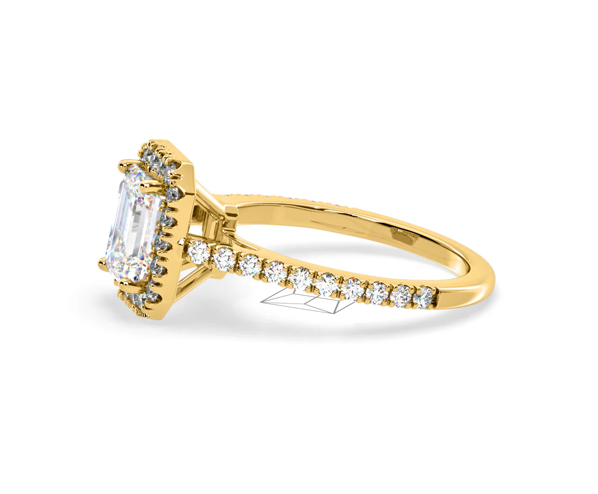 Annabelle Lab Diamond Halo Engagement Ring in 18K Gold 2.75ct F/VS1 - Image 103