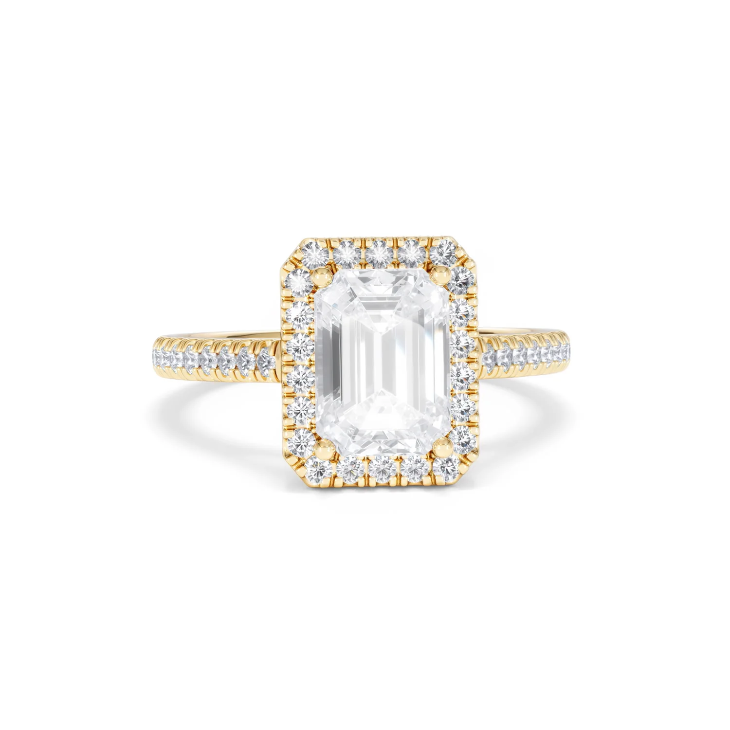 Annabelle Lab Diamond Halo Engagement Ring in 18K Gold 2.75ct F/VS1 - Image 12