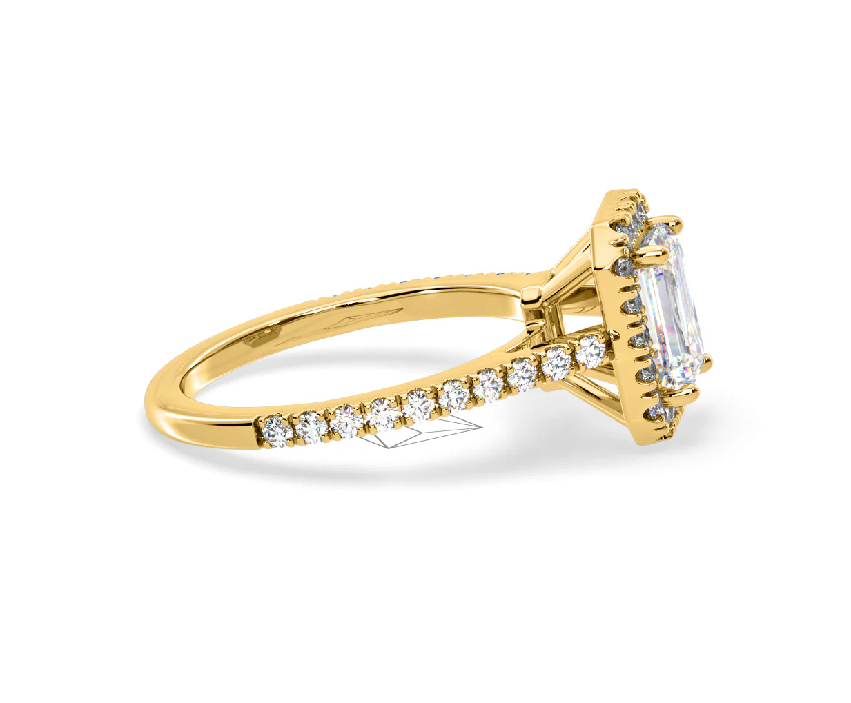 Annabelle Lab Diamond Halo Engagement Ring in 18K Gold 2.75ct F/VS1 - Image 148