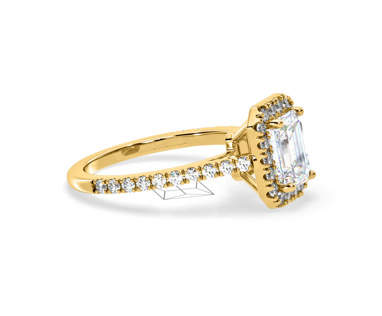 Annabelle Lab Diamond Halo Engagement Ring in 18K Gold 2.75ct F/VS1 - Image 152