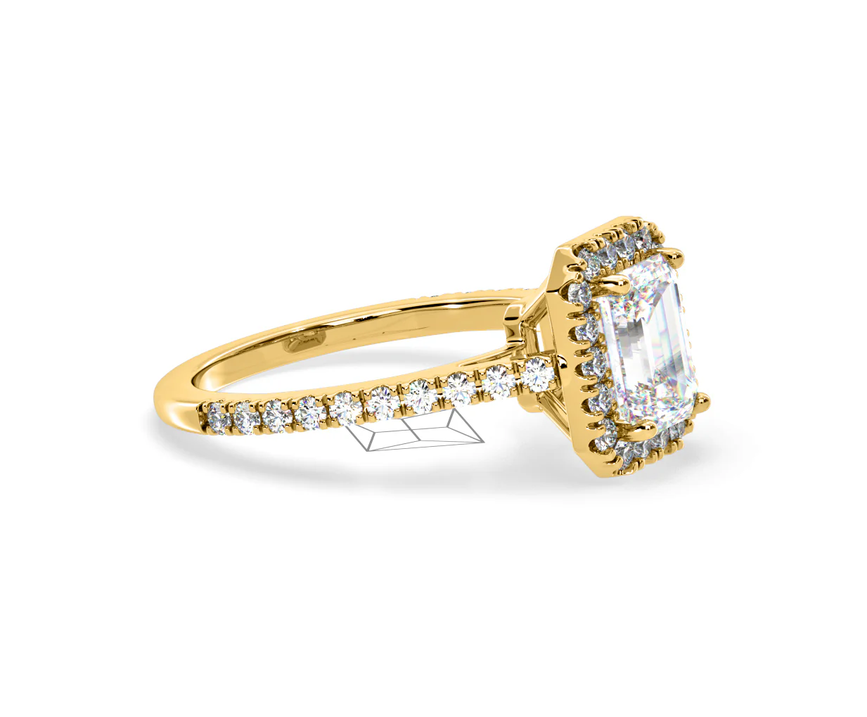 Annabelle Lab Diamond Halo Engagement Ring in 18K Gold 2.75ct F/VS1 - Image 153