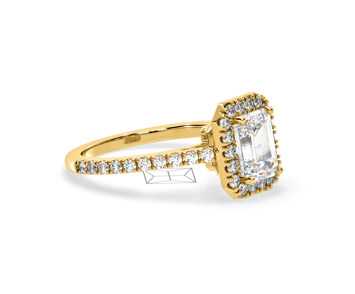 Annabelle Lab Diamond Halo Engagement Ring in 18K Gold 2.75ct F/VS1 - Image 155
