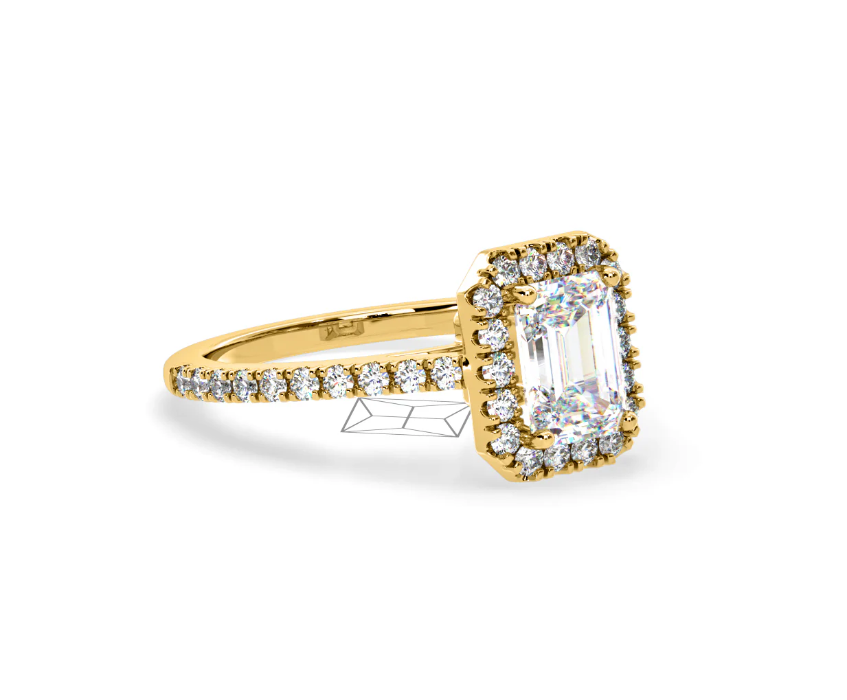 Annabelle Lab Diamond Halo Engagement Ring in 18K Gold 2.75ct F/VS1 - Image 158