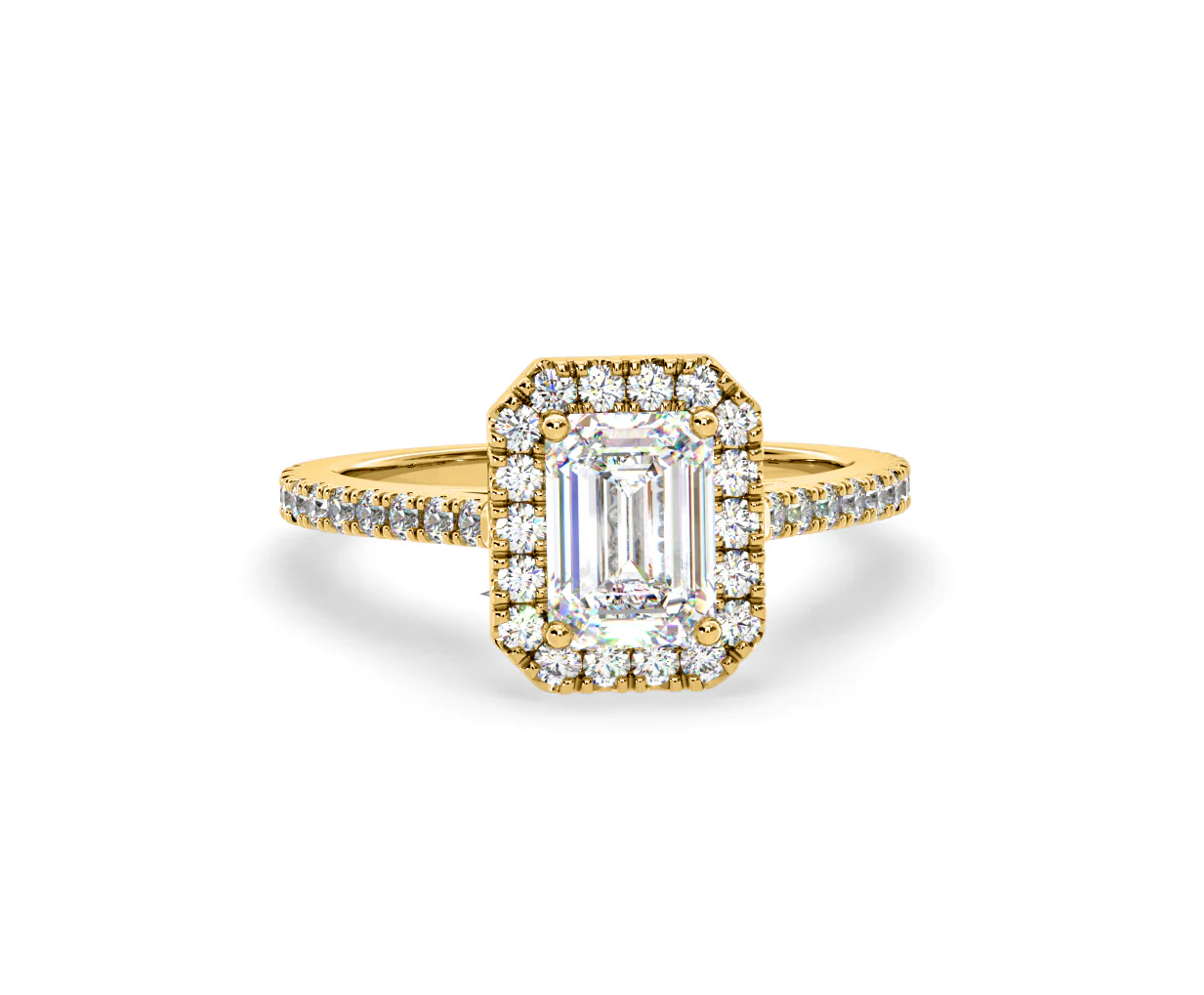 Annabelle Lab Diamond Halo Engagement Ring in 18K Gold 2.75ct F/VS1 - Image 165