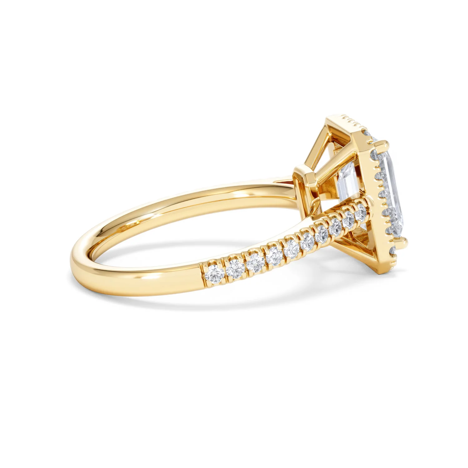 Annabelle Lab Diamond Halo Engagement Ring in 18K Gold 2.75ct F/VS1 - Image 34