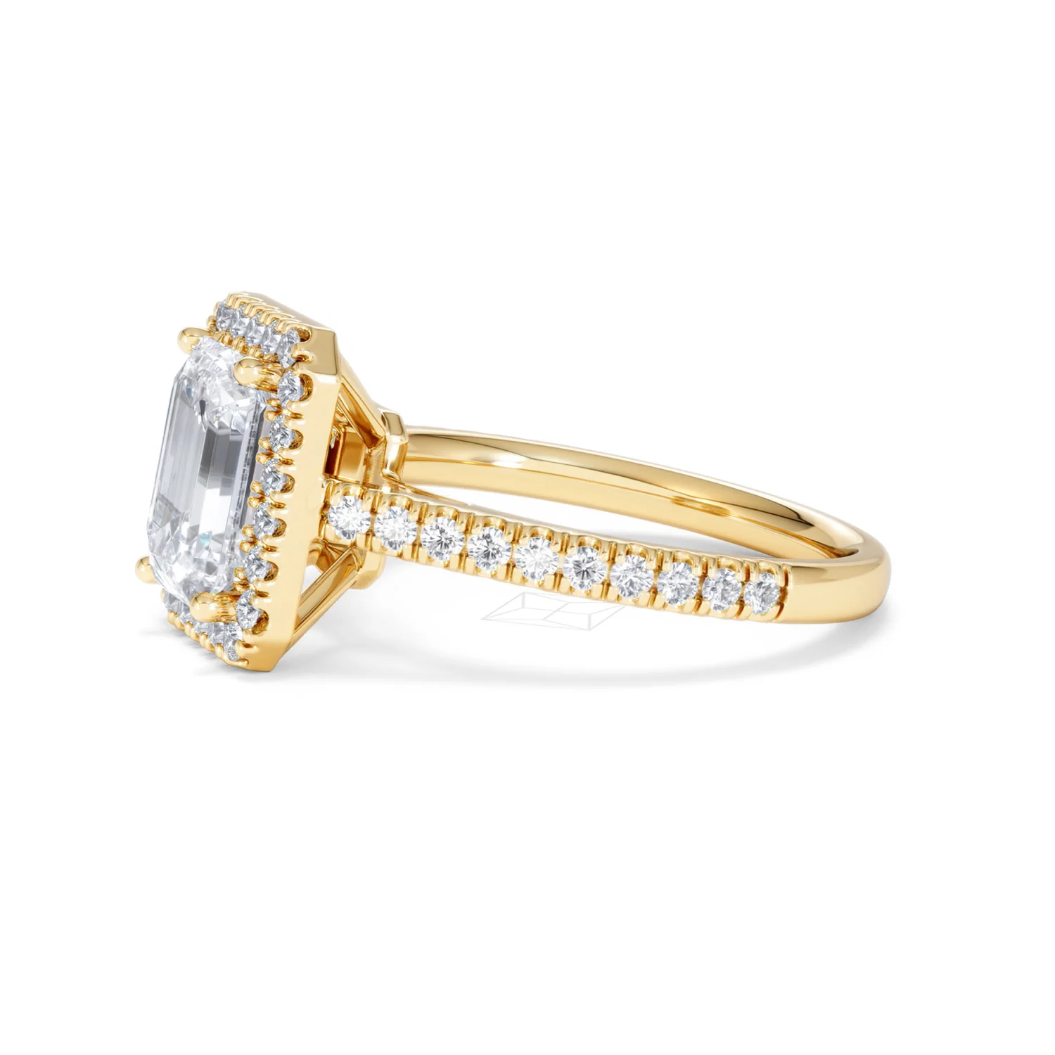 Annabelle Lab Diamond Halo Engagement Ring in 18K Gold 2.75ct F/VS1 - Image 76