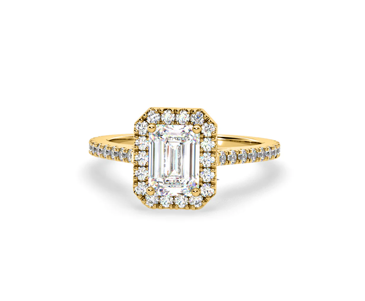 Annabelle Lab Diamond Halo Engagement Ring in 18K Gold 2.75ct F/VS1 - Image 8