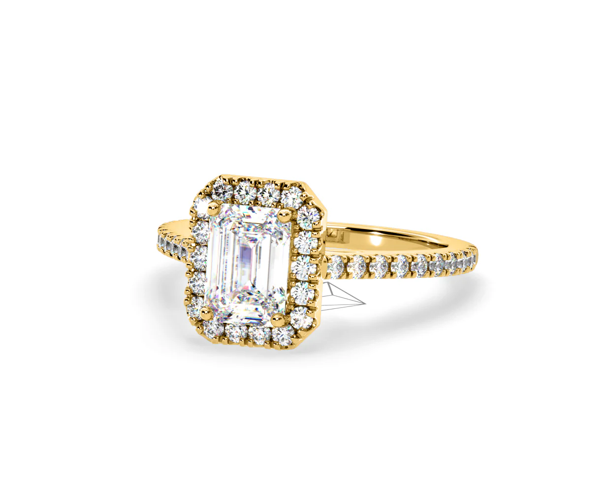 Annabelle Lab Diamond Halo Engagement Ring in 18K Gold 2.75ct F/VS1 - Image 91