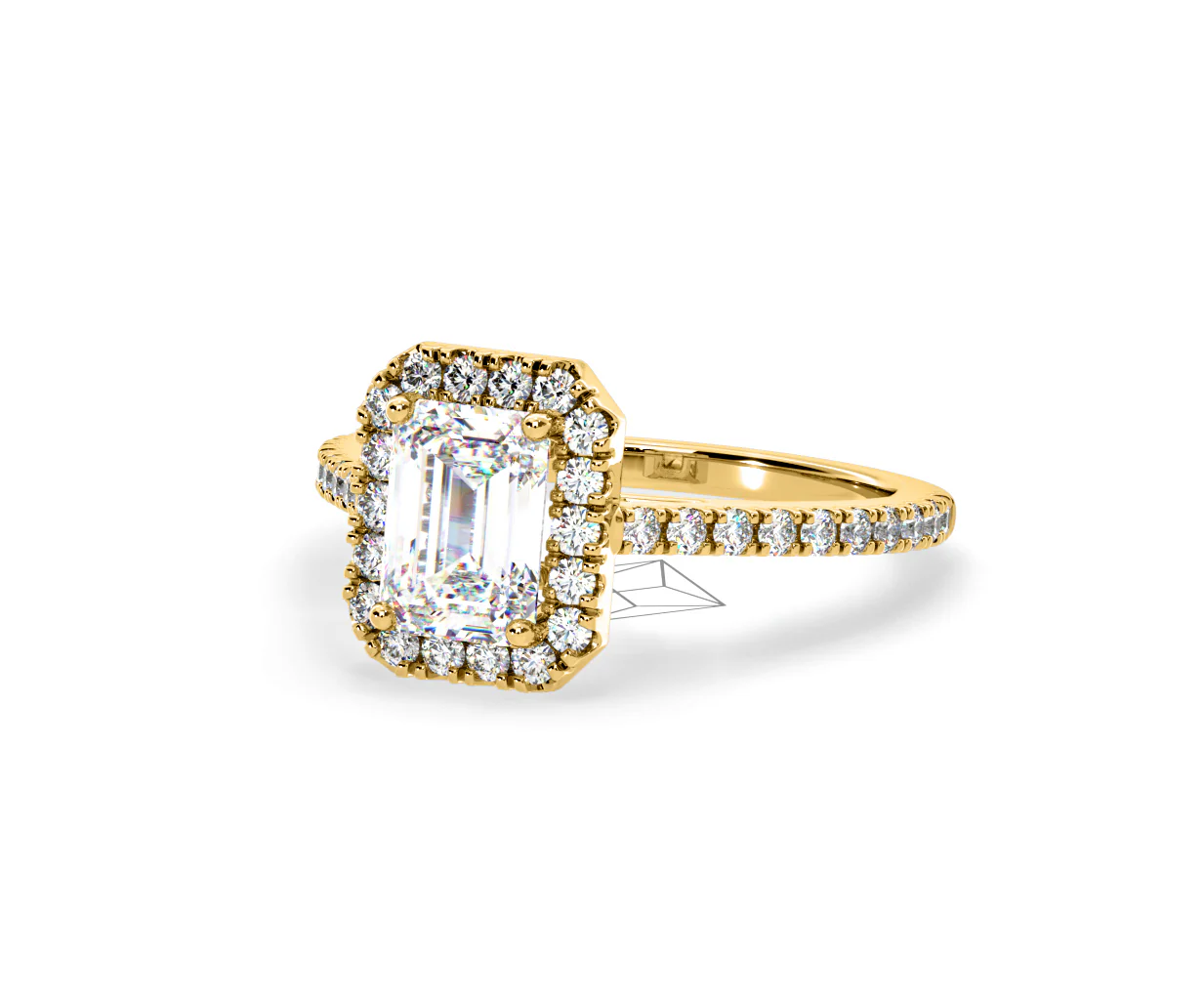 Annabelle Lab Diamond Halo Engagement Ring in 18K Gold 2.75ct F/VS1 - Image 92