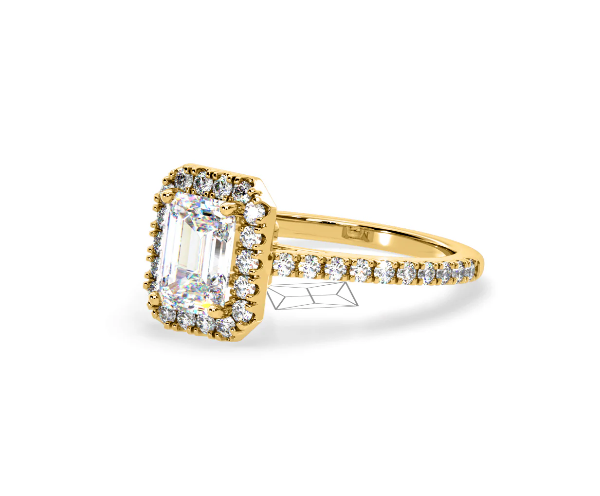 Annabelle Lab Diamond Halo Engagement Ring in 18K Gold 2.75ct F/VS1 - Image 95