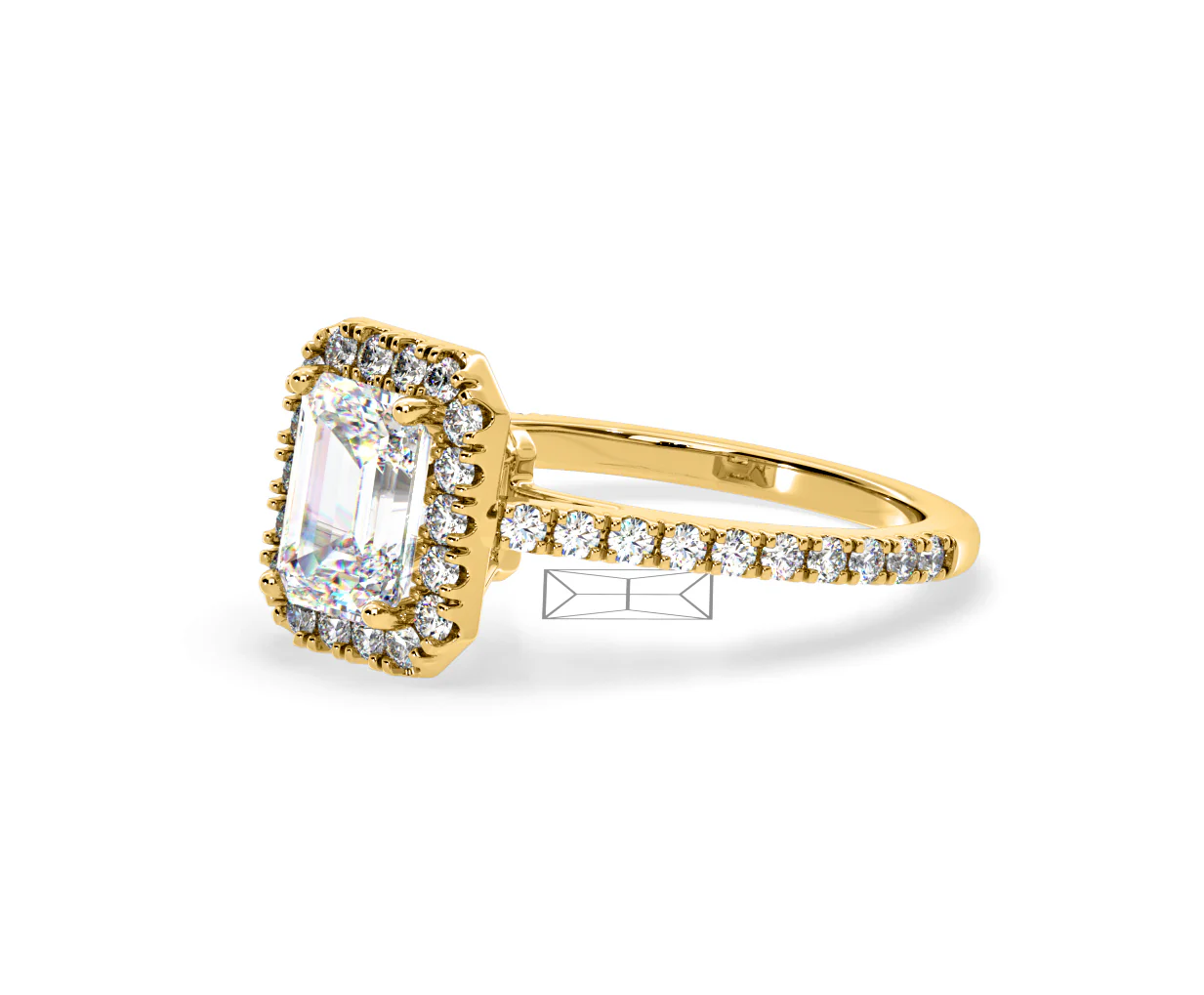 Annabelle Lab Diamond Halo Engagement Ring in 18K Gold 2.75ct F/VS1 - Image 97