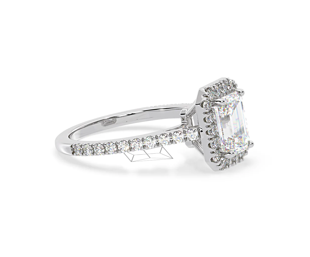 Annabelle Lab Diamond Halo Engagement Ring in Platinum 1.65ct F/VS1 - Image 153
