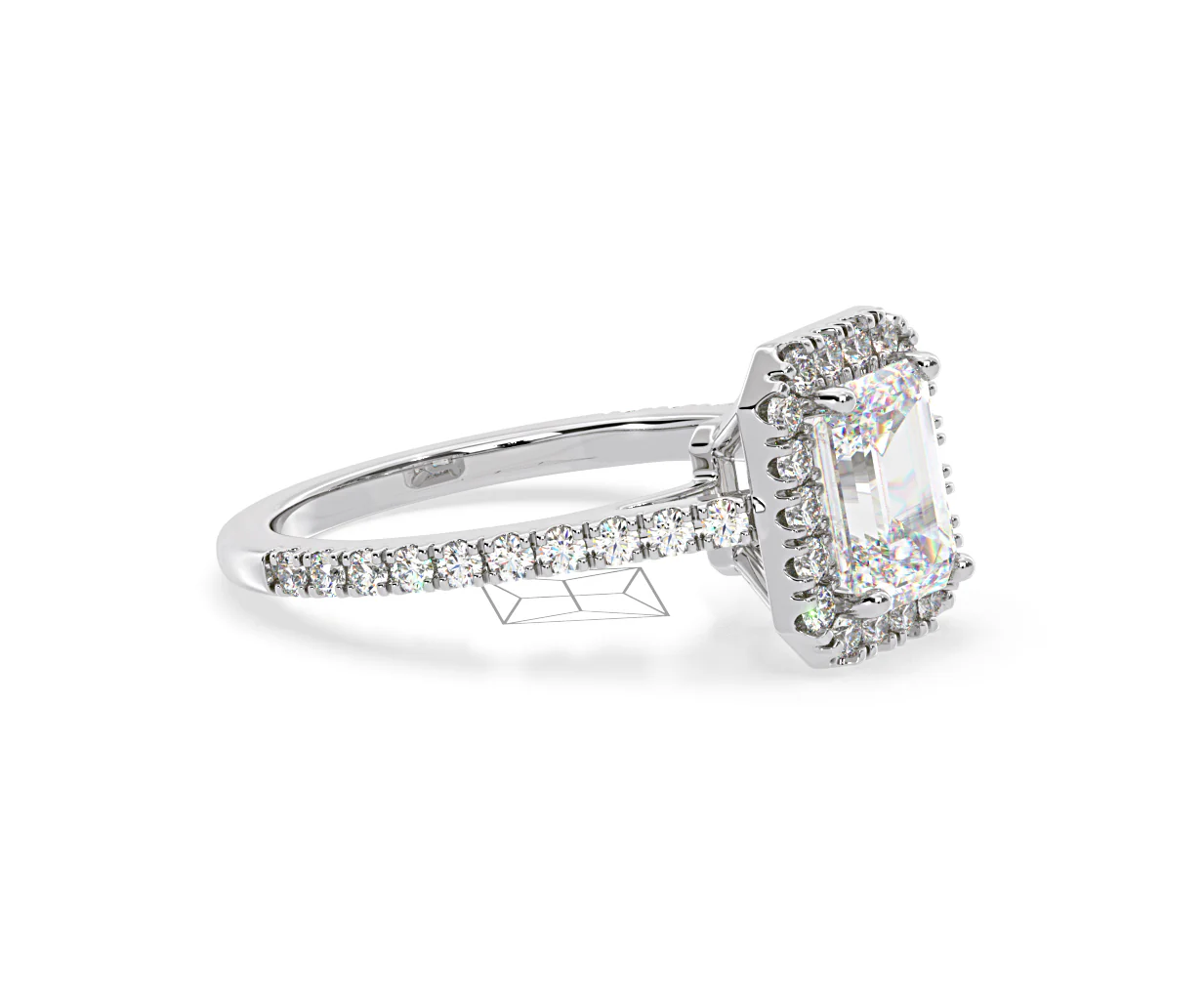 Annabelle Lab Diamond Halo Engagement Ring in Platinum 1.65ct F/VS1 - Image 154