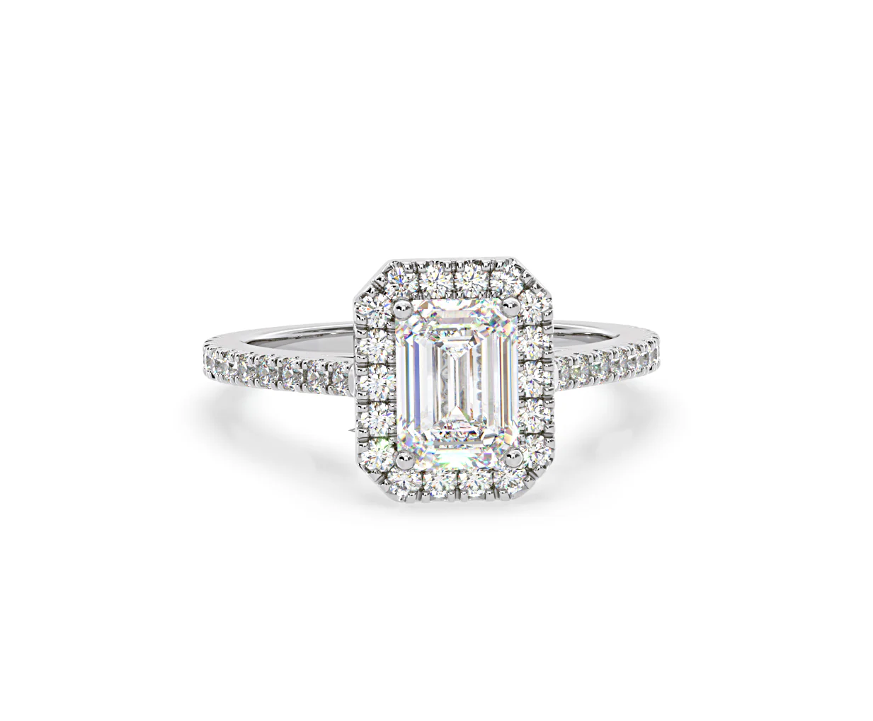 Annabelle Lab Diamond Halo Engagement Ring in Platinum 1.65ct F/VS1 - Image 165