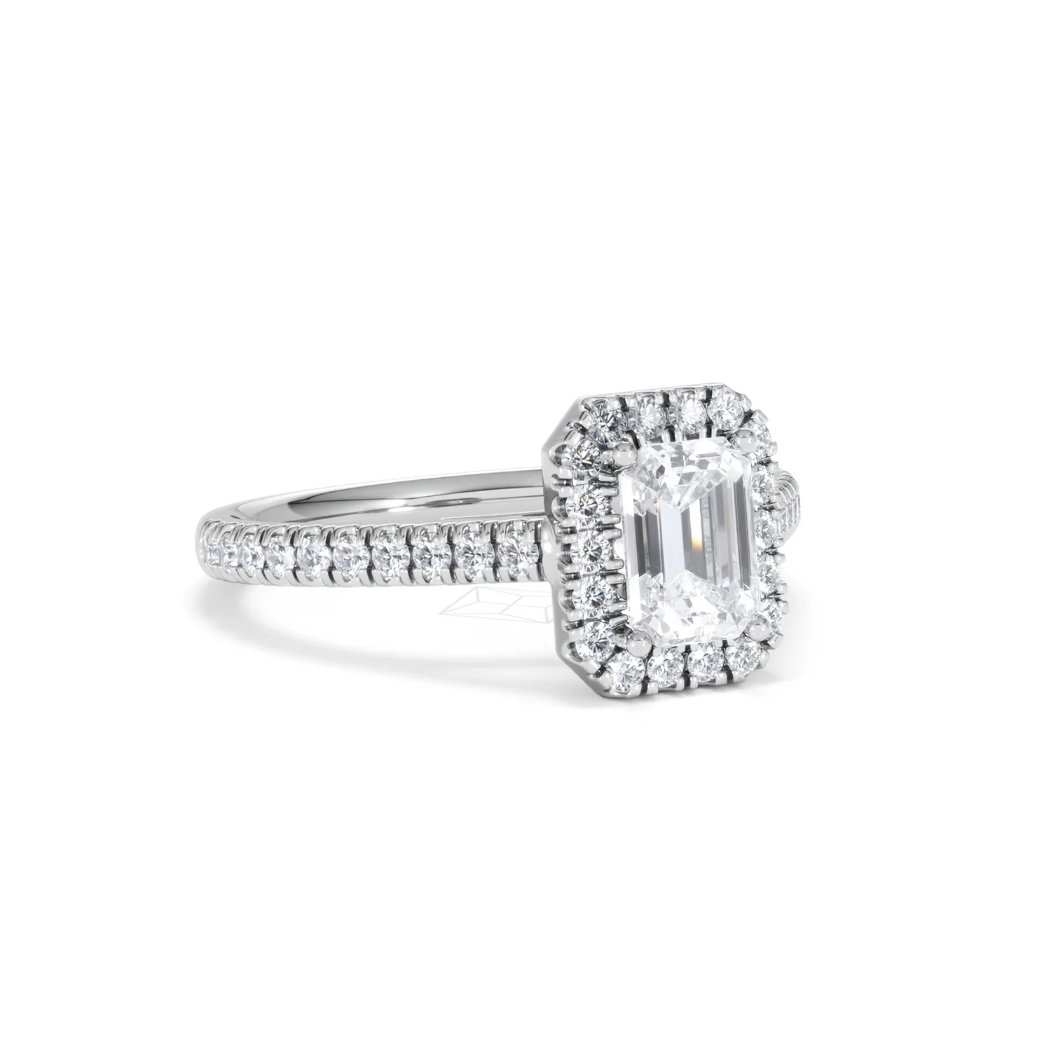 Annabelle Lab Diamond Halo Engagement Ring in Platinum 1.65ct F/VS1 - Image 17