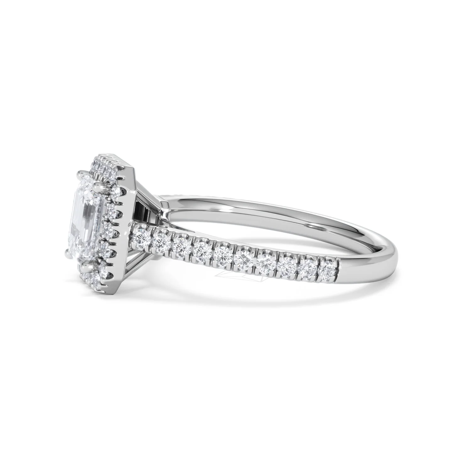 Annabelle Lab Diamond Halo Engagement Ring in Platinum 1.65ct F/VS1 - Image 75