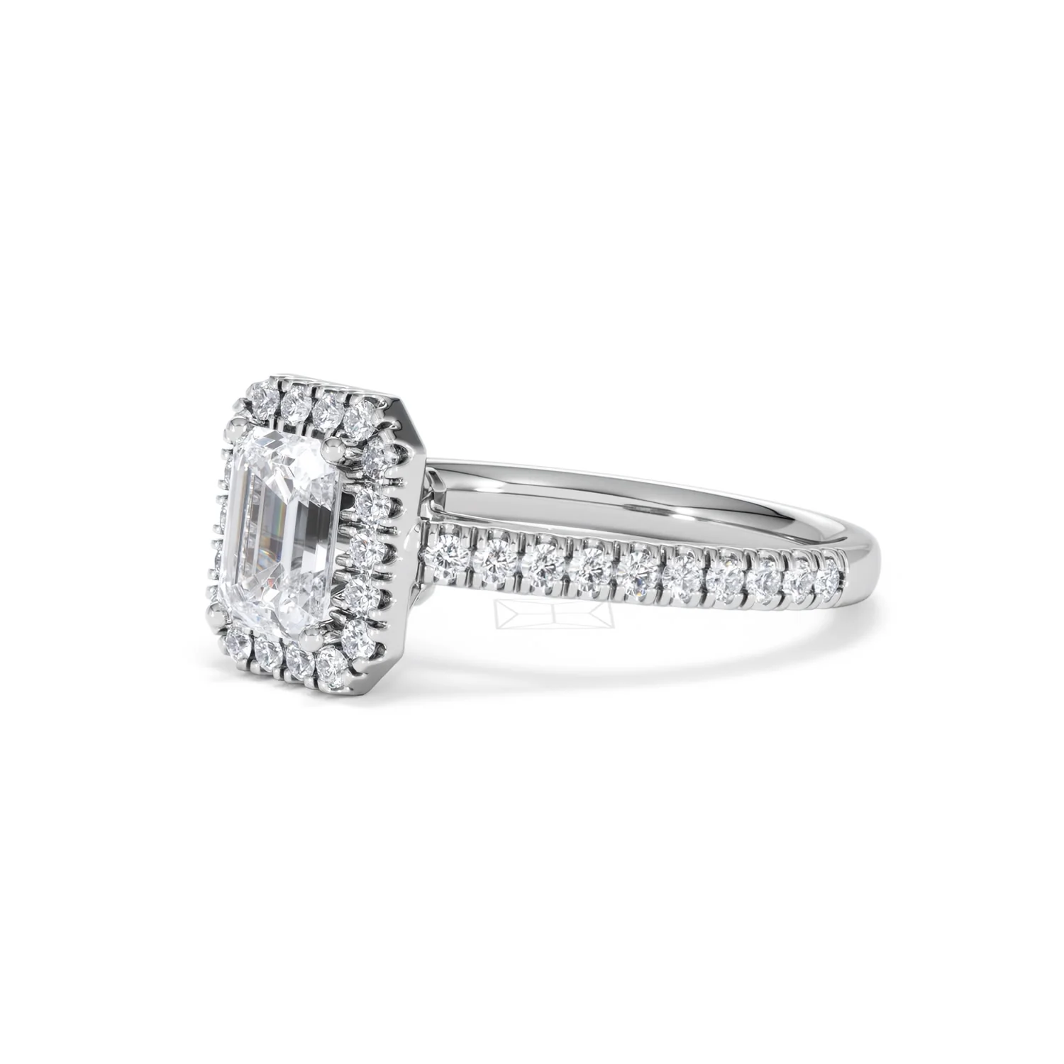 Annabelle Lab Diamond Halo Engagement Ring in Platinum 1.65ct F/VS1 - Image 81