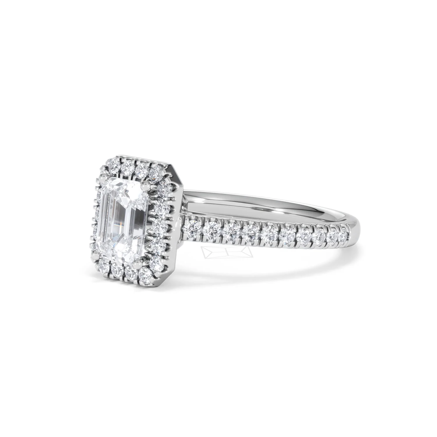 Annabelle Lab Diamond Halo Engagement Ring in Platinum 1.65ct F/VS1 - Image 82