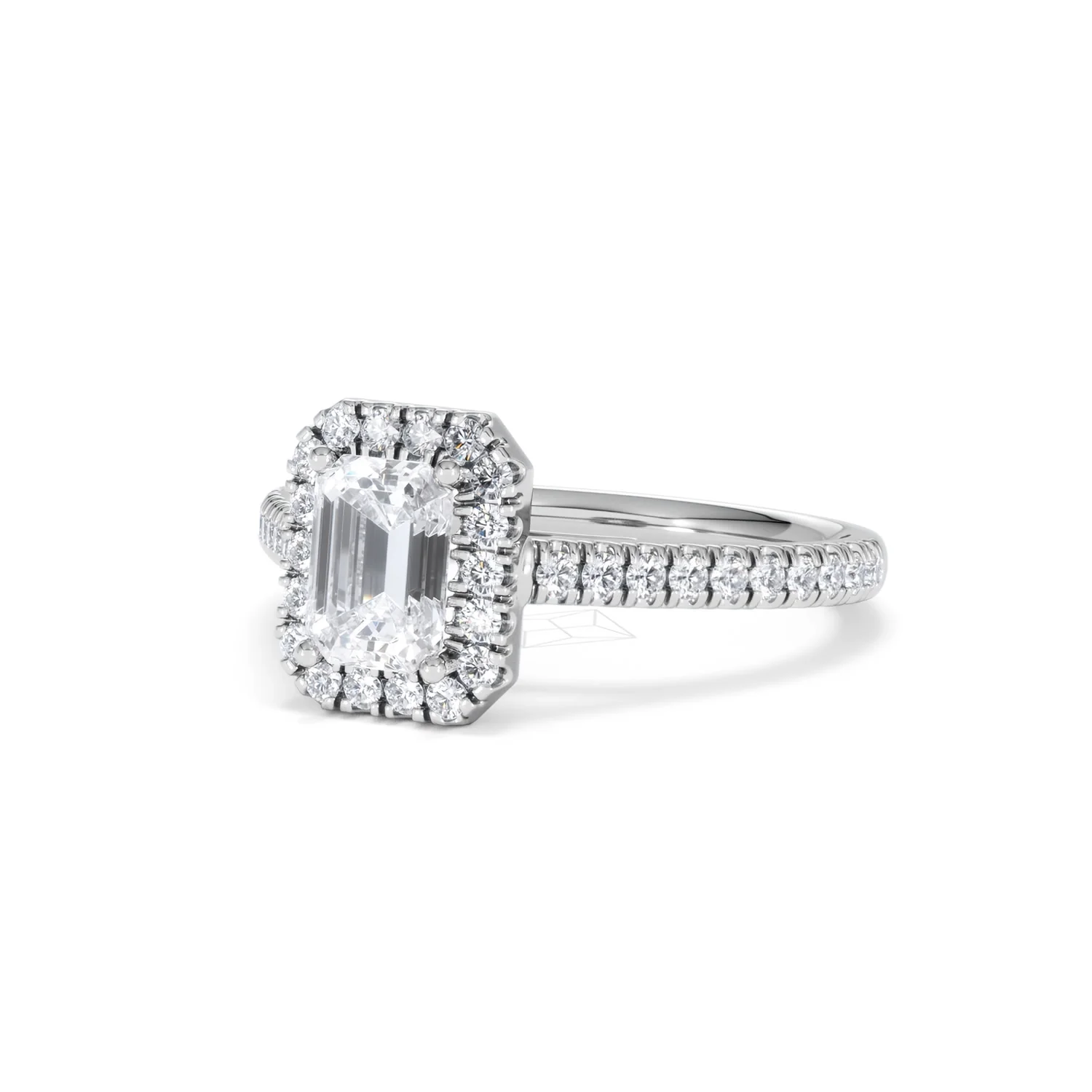 Annabelle Lab Diamond Halo Engagement Ring in Platinum 1.65ct F/VS1 - Image 85