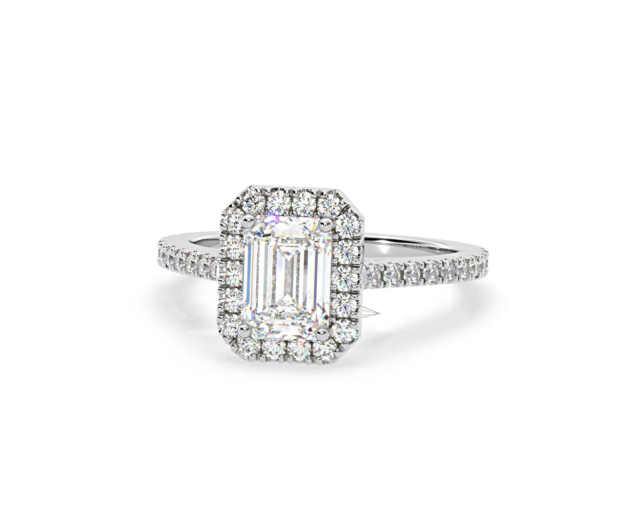 Annabelle Lab Diamond Halo Engagement Ring in Platinum 1.65ct F/VS1 - Image 9