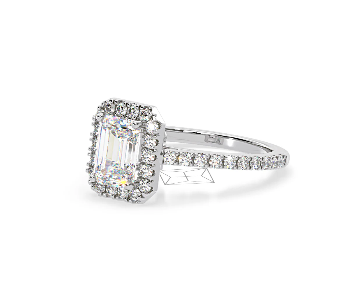 Annabelle Lab Diamond Halo Engagement Ring in Platinum 1.65ct F/VS1 - Image 95