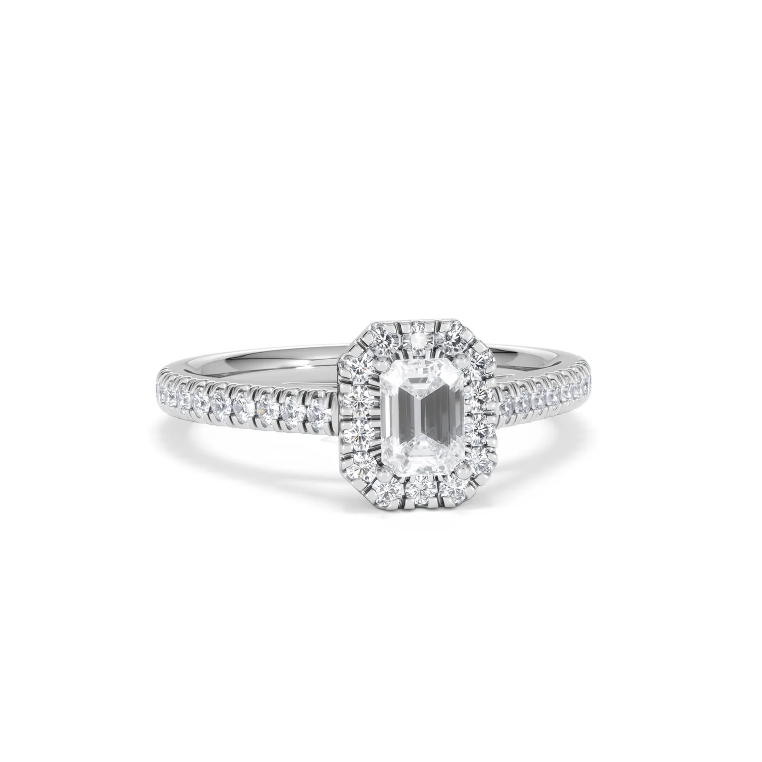 Annabelle Lab Diamond Halo Engagement Ring in Platinum 1ct F/VS1 - Image 10