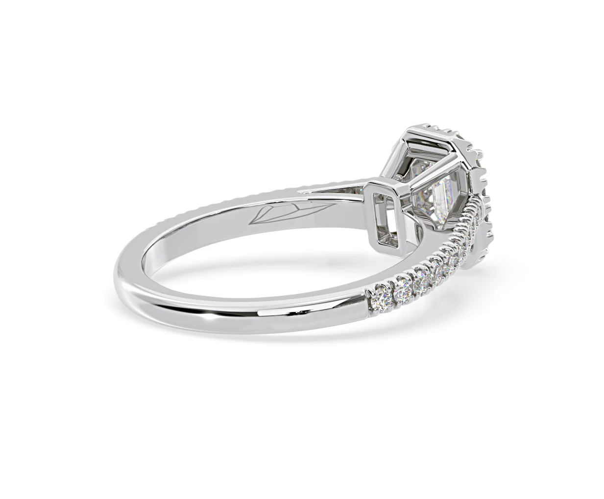 Annabelle Lab Diamond Halo Engagement Ring in Platinum 1ct F/VS1 - Image 138