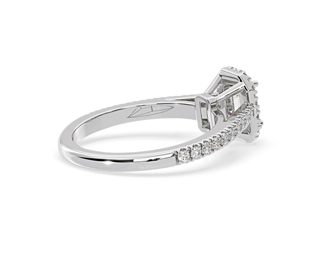 Annabelle Lab Diamond Halo Engagement Ring in Platinum 1ct F/VS1 - Image 140