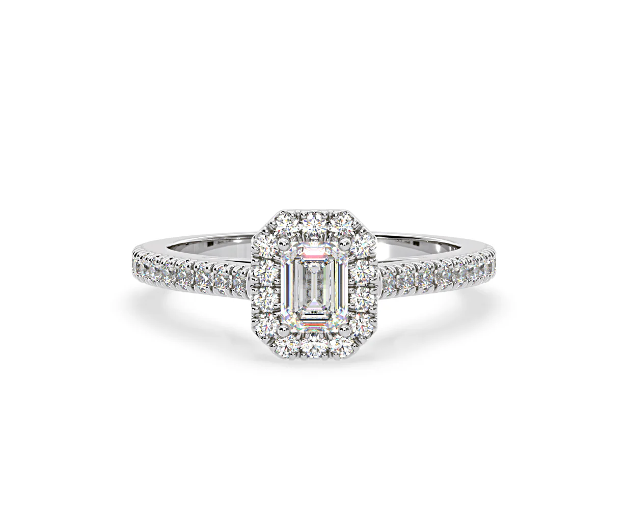 Annabelle Lab Diamond Halo Engagement Ring in Platinum 1ct F/VS1 - Image 167