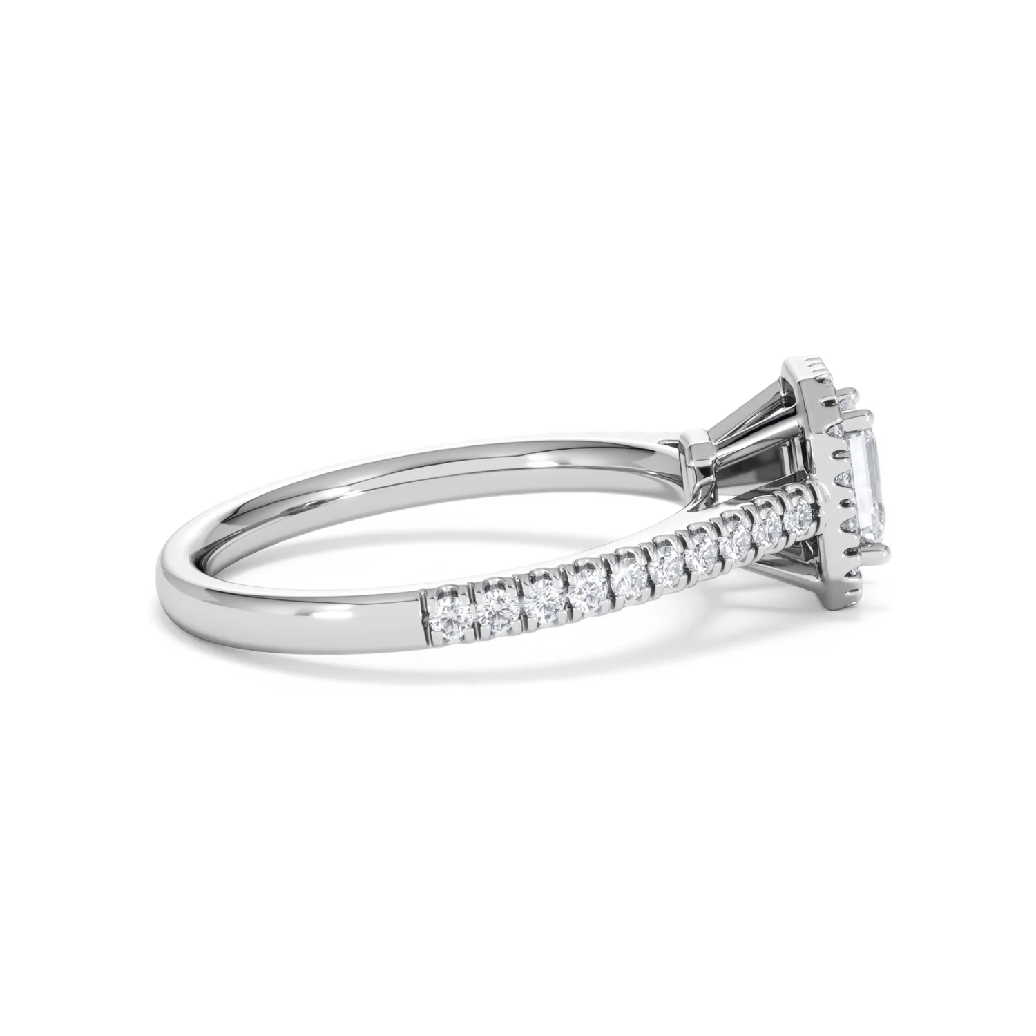 Annabelle Lab Diamond Halo Engagement Ring in Platinum 1ct F/VS1 - Image 29