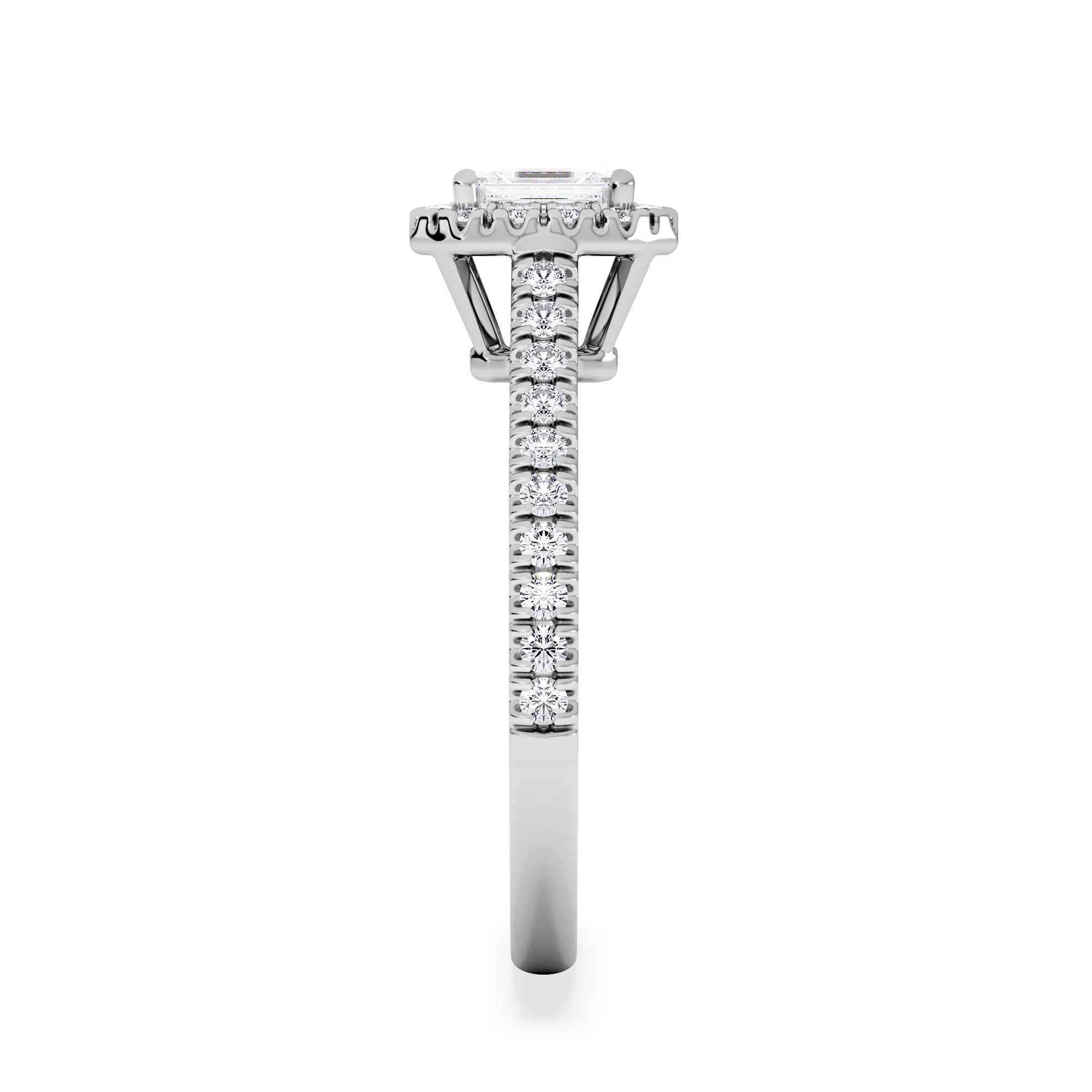 Annabelle Lab Diamond Halo Engagement Ring in Platinum 1ct F/VS1 - Image 5